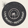 Banner for restaurant with live music