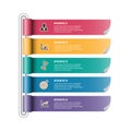 Banner rolled infographics five options. Template for brochure, business, web design. Vector illustrator Royalty Free Stock Photo