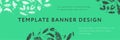 Vector exotic banner with drawings of palm leaves. Natural cosmetic image.