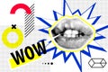 Banner for sale modern hipster pop art open mouth