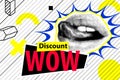 Banner for sale modern hipster pop art open mouth