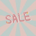 banner sale retro illustration shopping marketing