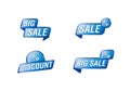 Banner Sale Vector illustration Collection Best Offer Big Sale Discount Sign Banner Set