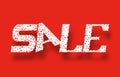 Banner Sale. white letters on a red background