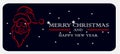 Banner santa claus with sunglasses in the night star. merry christmas happy new year