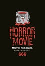 Banner for scary cinema, horror movie festival