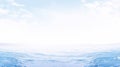 Banner with seascape with space for text, blue sea, wave, sky with clouds, nobody. 3d render illustration background for Royalty Free Stock Photo