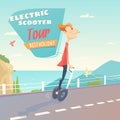 Banner for self-balancing electric scooter.