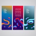 Banner set with abstract dynamic background design. Fluid colors on colorful gradient background. Eps10 vector Royalty Free Stock Photo