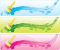 Banner set with brashes Royalty Free Stock Photo