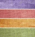 Banner set of color sackcloth texture