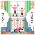 Banner Set Image Fitness Family Training Home