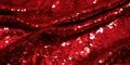 Banner with shiny red fabric Royalty Free Stock Photo