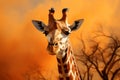 Banner showcases the exotic allure of a giraffe in nature
