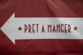 Banner, showing the direction to a Pret a Manger cafe