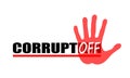 Banner with sign turn off corruption