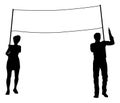 Banner Silhouette Protestors at March Rally Strike