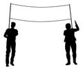 Banner Silhouette Protestors at March Rally Strike