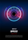 Banner Speed motion background with fast speedometer car. Racing velocity background. size A4 template Royalty Free Stock Photo