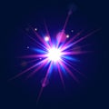 Vector Illustration Colorful Glow. Light Beam In Blue And Violet Colors