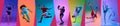 Banner. Sports collage featuring variety of athletes in motion against vibrant multicolored studio background in neon Royalty Free Stock Photo