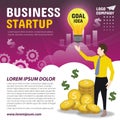 banner startup business template brochures flyer leaflet vector illustration design 06