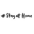 Banner with stay home, safe lettering for concept design. Typography vector illustration Royalty Free Stock Photo