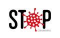 Banner, stop coronovirus and virus symbol on a white background. isolated object. Stop sign