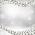 Banner with Strings of Pearls Royalty Free Stock Photo
