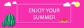 Banner Enjoy Your Summer with watermelon