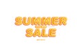 Banner Summer Sale. Font inscription on white background. Flat Vector Illustration EPS10 Royalty Free Stock Photo