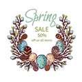 banner with a summer spring sale Royalty Free Stock Photo