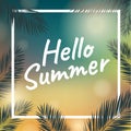 Banner Summer Time With Palm Trees Royalty Free Stock Photo