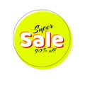 Banner Super Sale 90% off Discount Sticker in frame Sale Tag Isolated Vector Price Discount Promotional discounts and promotions Royalty Free Stock Photo