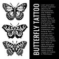 Banner for tattoo parlor . Butterfly Tattoos.