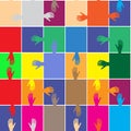 Banner. Teamwork and cooperation between colleagues. Problem solving metaphor. Diverse people s arms and hands holding one jigsaw Royalty Free Stock Photo