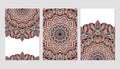 Banner template design with watercolor mandala in indian style. Royalty Free Stock Photo