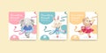 Banner template with Fairy ballerinas animals concept,watercolor style Royalty Free Stock Photo