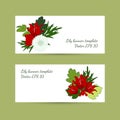 Banner template with floral lily composition in bright colors. Royalty Free Stock Photo