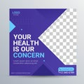 Healthcare social media post template for promotion
