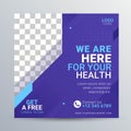Healthcare social media post template for promotion