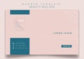 Banner template in pink and green design for spa and beauty care advertisement design Royalty Free Stock Photo