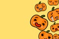 Banner template with place for text - funny Emoji Halloween Pumpkin Vector illustration