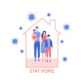 Banner template, stay at home. The