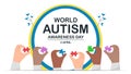 Banner template for World Austism Awareness Day, 2 April. This day will be raise awareness about autistic spectrum disorders