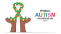 Banner template for World Austism Awareness Day, 2 April. This day will be raise awareness about autistic spectrum disorders