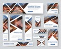 Banner templates of standard size with triangular elements