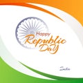 Banner with the text of the Republic Day in India Abstract background with flowing lines of colors of the national flag of India Royalty Free Stock Photo