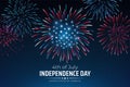 Banner 4th of july usa independence day, template with american colorful fireworks on dark sky background. Fourth of july, USA Royalty Free Stock Photo