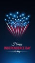 Banner 4th of july usa independence day, template with american colorful fireworks on dark sky background. Fourth of july, USA Royalty Free Stock Photo